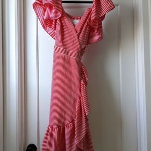 Club Monaco Red & White striped dress